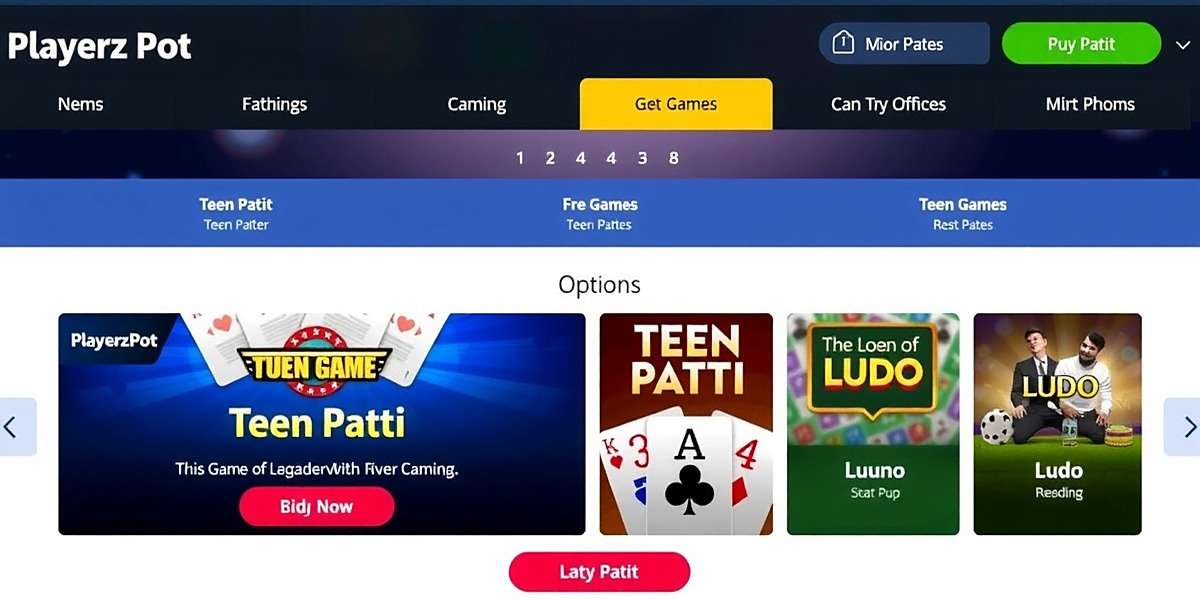 Playerz Pot Main Dashboard Playerz Pot game interface showing various Indian game options like Teen Patti and Ludo